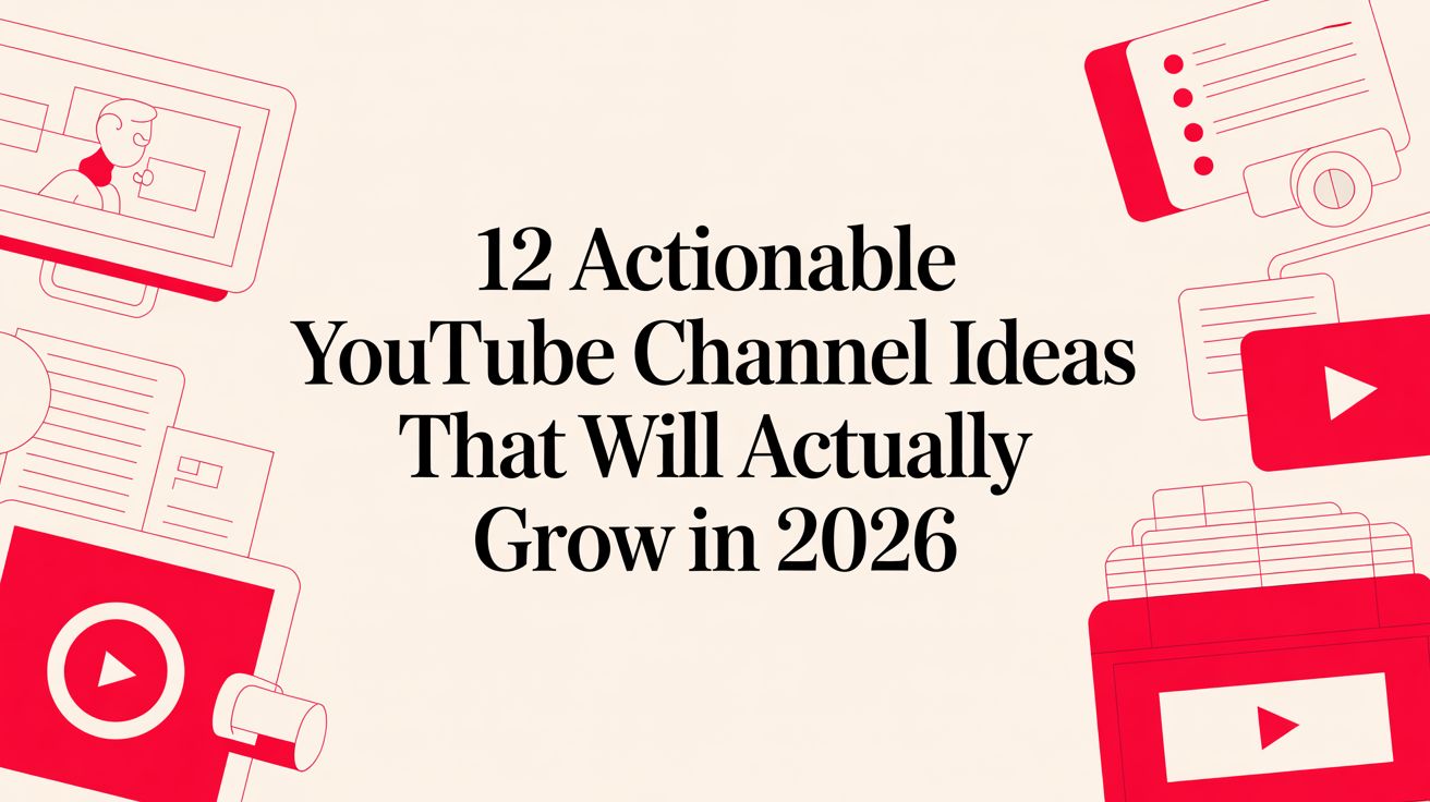 12 Actionable YouTube Channel Ideas That Will Actually Grow in 2026